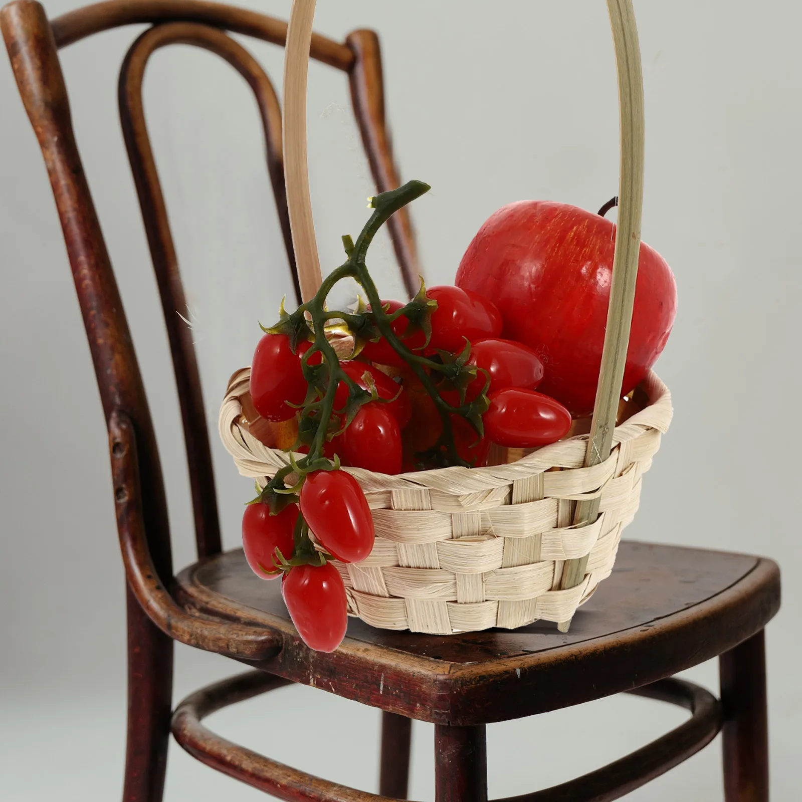 

4 Pcs Wicker Basket Bamboo Storage Tote Collapsible Laundry Picnic Fruit Holder Flower Container Reusable Portable