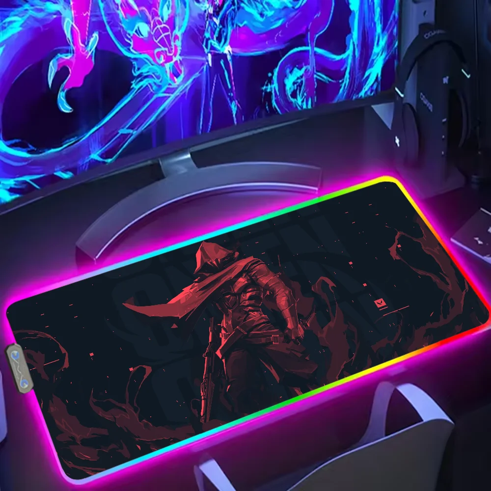 Game V-ValorantS Large RGB PC Gamer Mouse Mat Gaming Keyboard Desk Color LED Light Backlit Mousepad