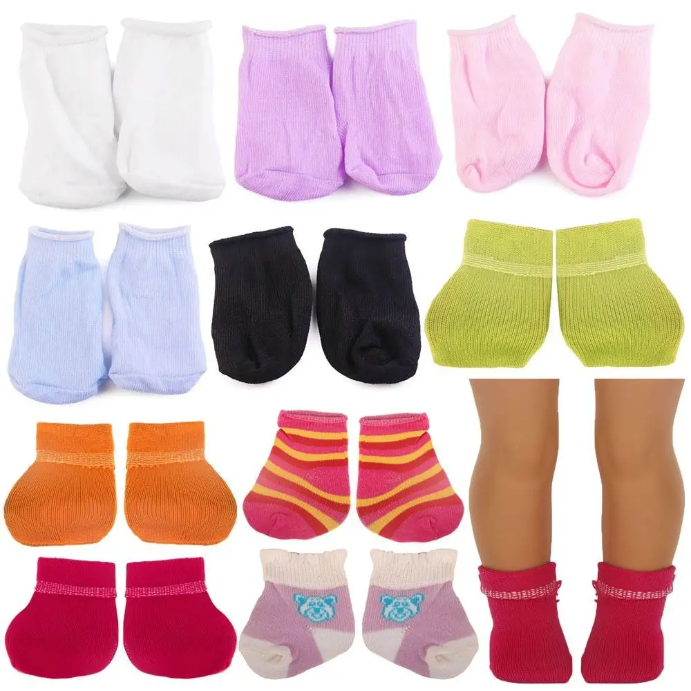 43CM Doll Socks Multicolor Cotton Socks Miniature Sports Stocking For 18-inch American Doll Clothes Accessories Children Gifts