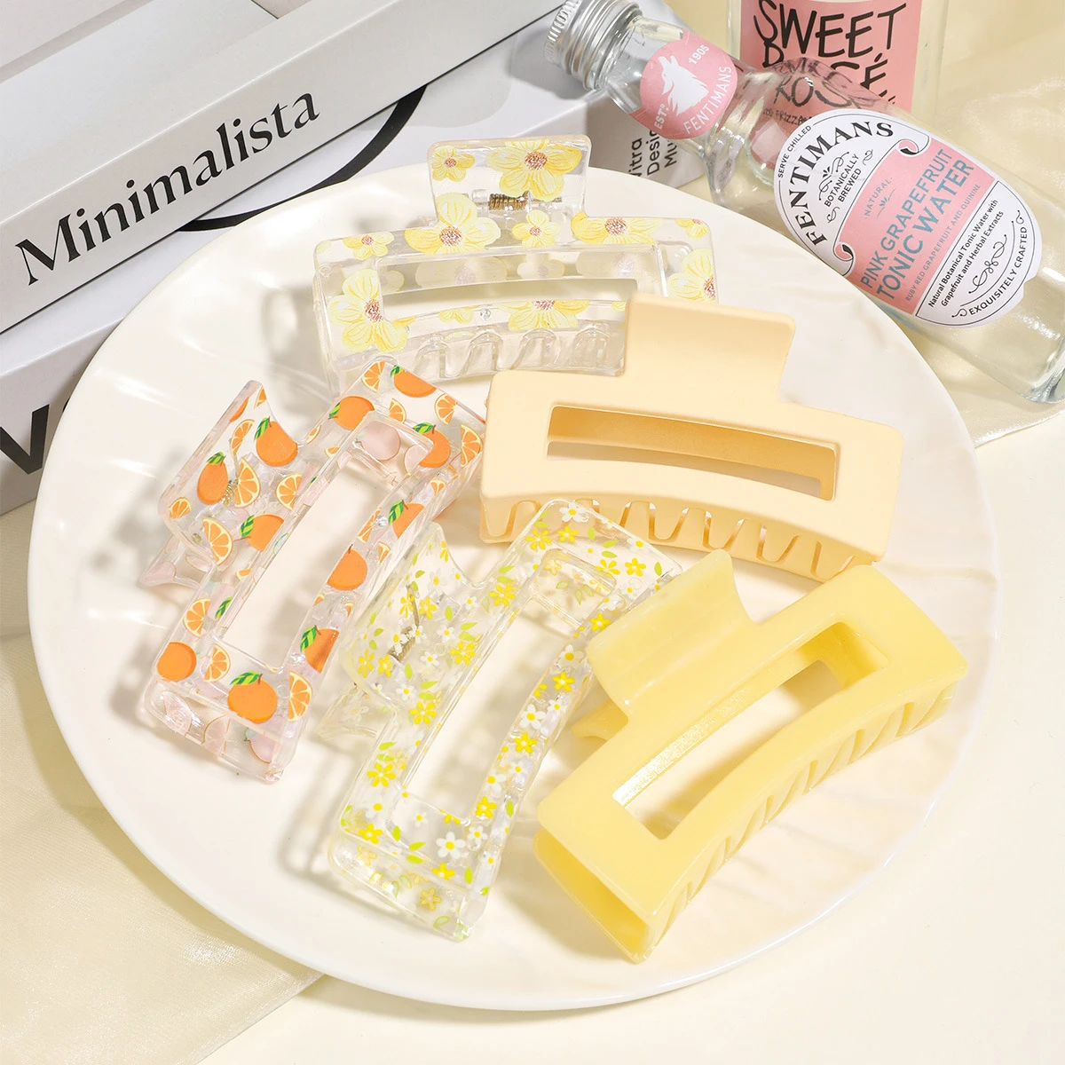 5 قطع (8.5 سم/3.34ni) مشبك مكعب حلو مطبوع بلون الحلوى، مشبك سمك القرش الكوري الصغير الطازج على ظهر الرأس #4