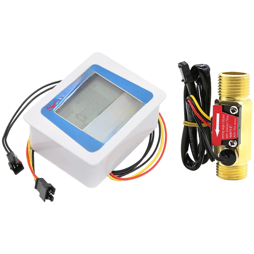 Battery Powered Electronic Water Flow Meter Digital LCD 1 30 L Min 0.1 9999 L Interface SM 3P SM 2P G Thread 4 Points Plastic