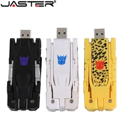 JASTER Cartoon Robot Dog USB 2.0 Flash Drives 128GB Cool Creative Pen Drive Black Yellow Pendrie Children's Gift Memory Stick