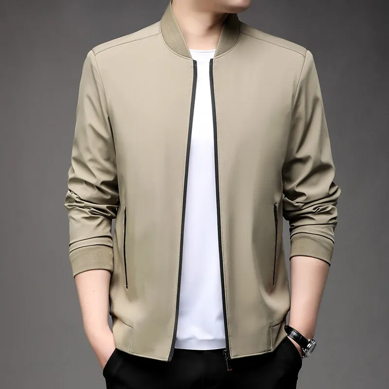 

2025 spring baseball collar business fashion handsome casual jacket men's youth spring coat dad jacket