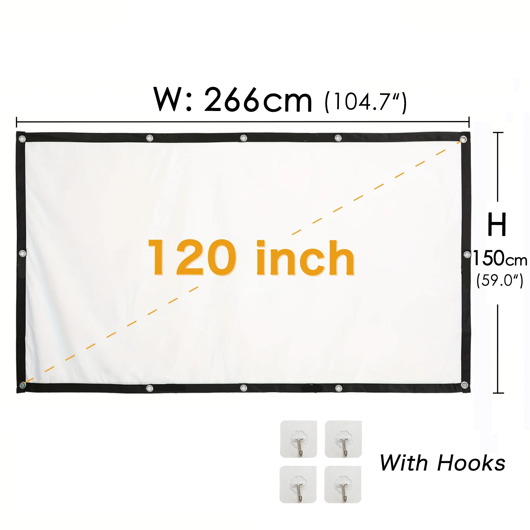 Draagbare projectorscherm 16:9 Wit Opvouwbaar Grijs Projectie Home Cinema Huis Binnen Buiten Theater 4K HD 1080P Voor HY300