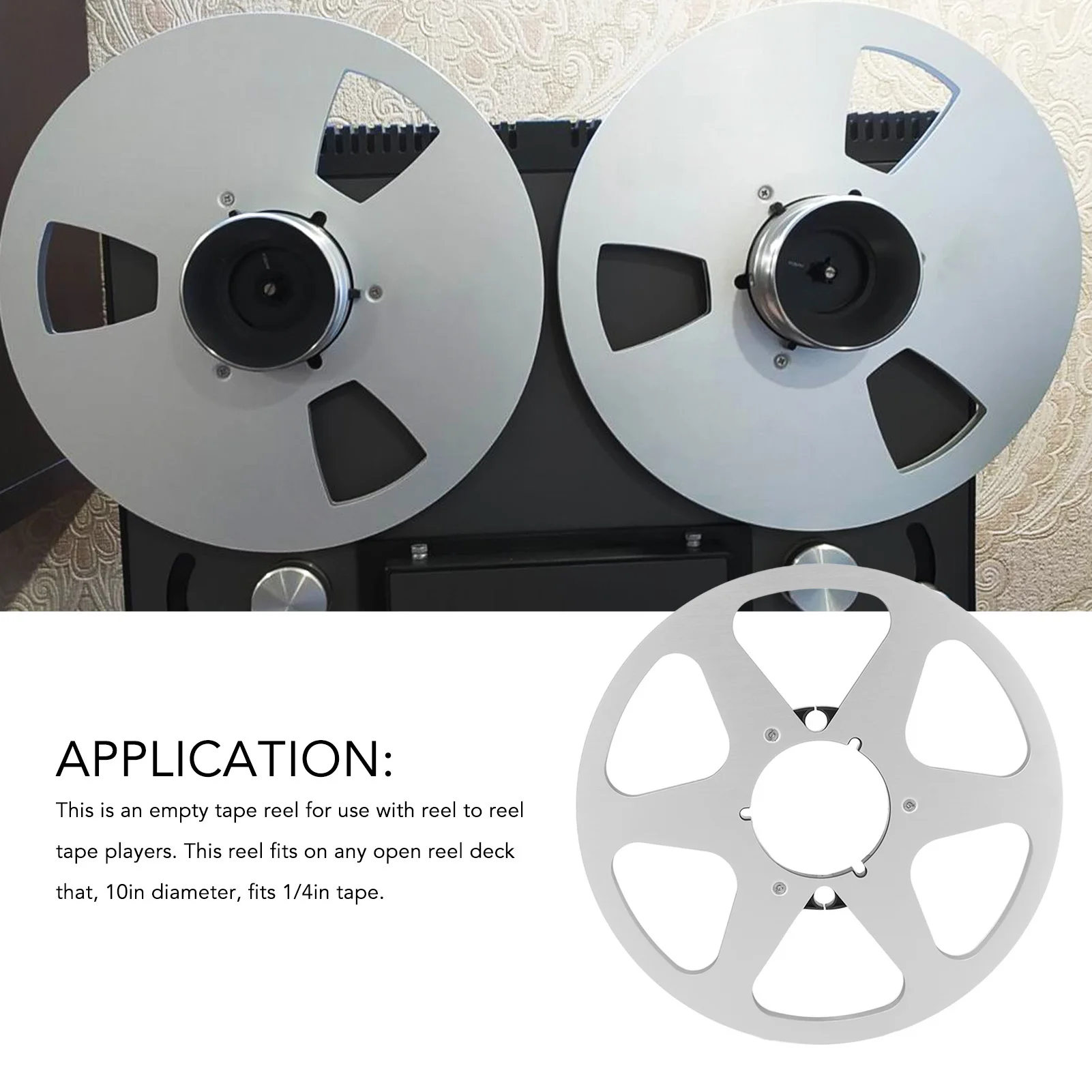 10 Inch Open Reel Takeup Reel 6 Holes Sound Aluminum Takeup Reel Empty Reel for 1/4 Inch Tapes Aluminum Takeup Reel Takeup Reel