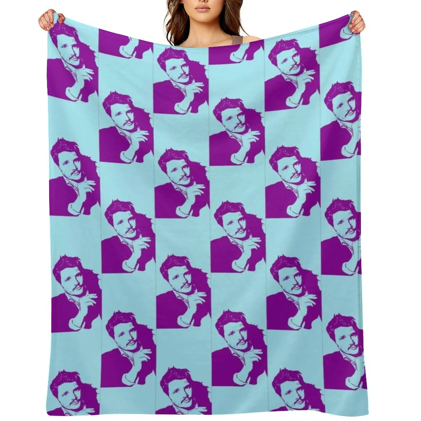 

PEDRO PASCAL PURPLE Throw Blanket Sofas Soft Plaid christmas decoration funny gift Blankets