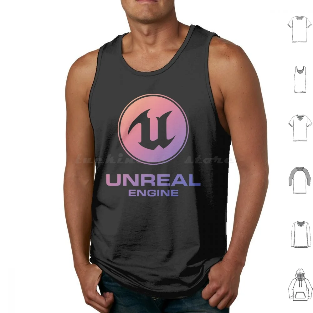 Unreal Engine Gradient Logo Tank Tops Print Cotton Unreal Engine Unreal Engine Logo Developer Unreal Code Programmer Coder