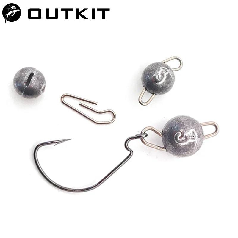 OUTKIT 10pcs/lot Lead Head Sinker Soft Lure Hook 3g5g7g10g Cheburashka Sinker Texas Fishing Tackle Accossories