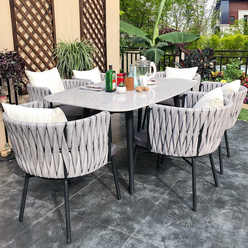 Nordic outdoor table and chairs villa sun room balcony courtyard garden leisure furniture outdoor hotel terrace table and chairs
