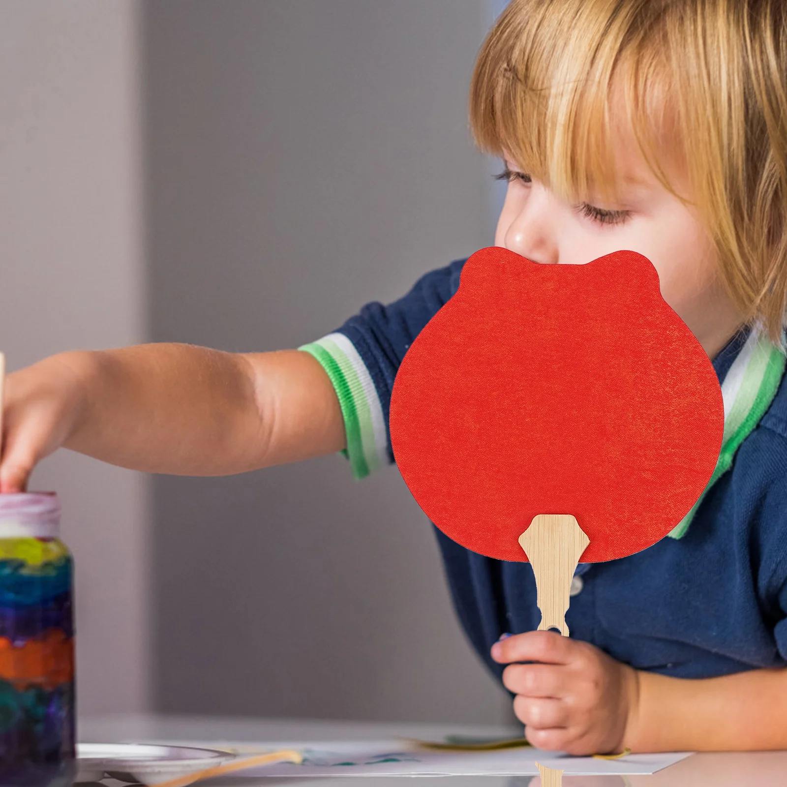 

1Pcs Cat-Shaped Graffiti Fan Blank DIY Decorative Painting Accessory Kids Creative Hand Fan Drawing Gift Painting Accessory