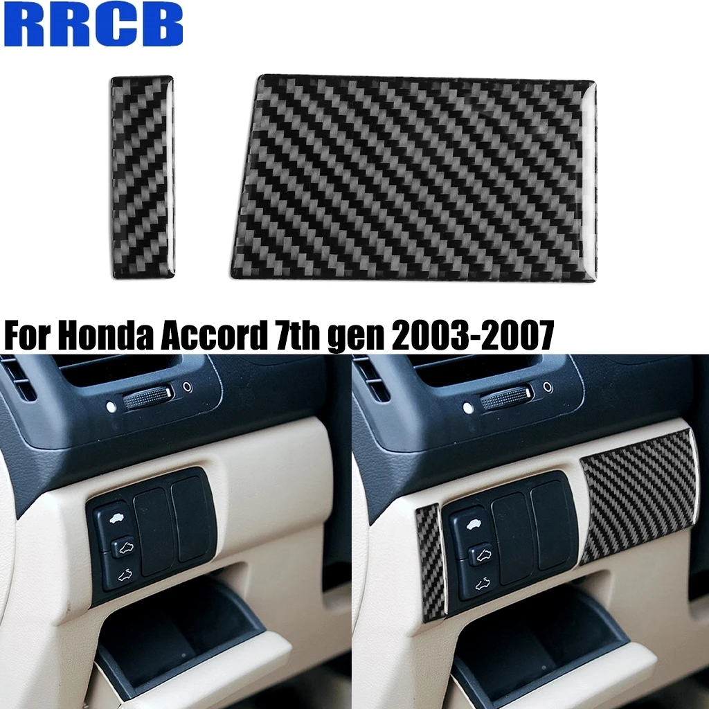 For Honda Accord 7th Gen 2003-2007 Carbon Fiber Dashboard Air Outlet Speedometer Panel Interior Cover Stickers Car Accessories