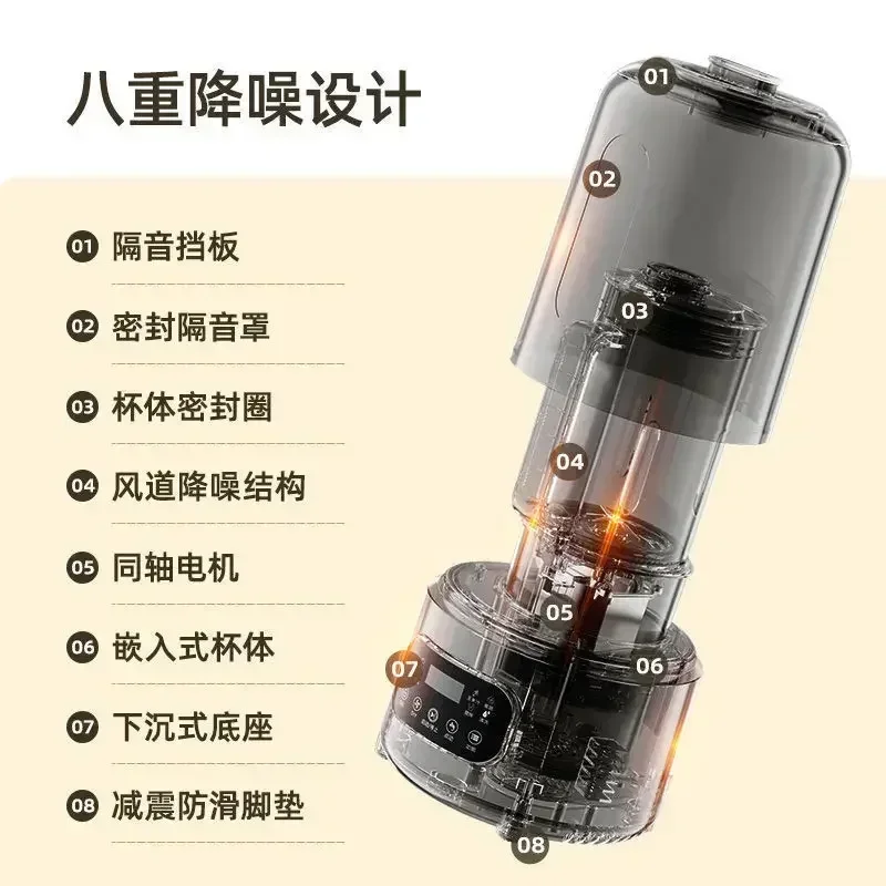 Automatic Heating New Wall-Breaking Soymilk Machine. Household. Multifunction. Non-Boiling. Mute. Cooking Grinder.