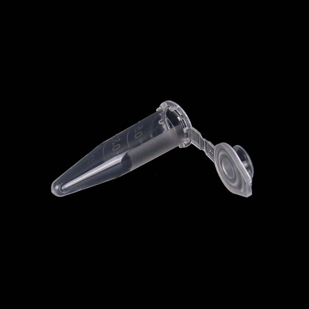 50PCS 0.5ml Lab Clear Micro Plastic Test Tube Centrifuge Vial Snap Cap Container AB,