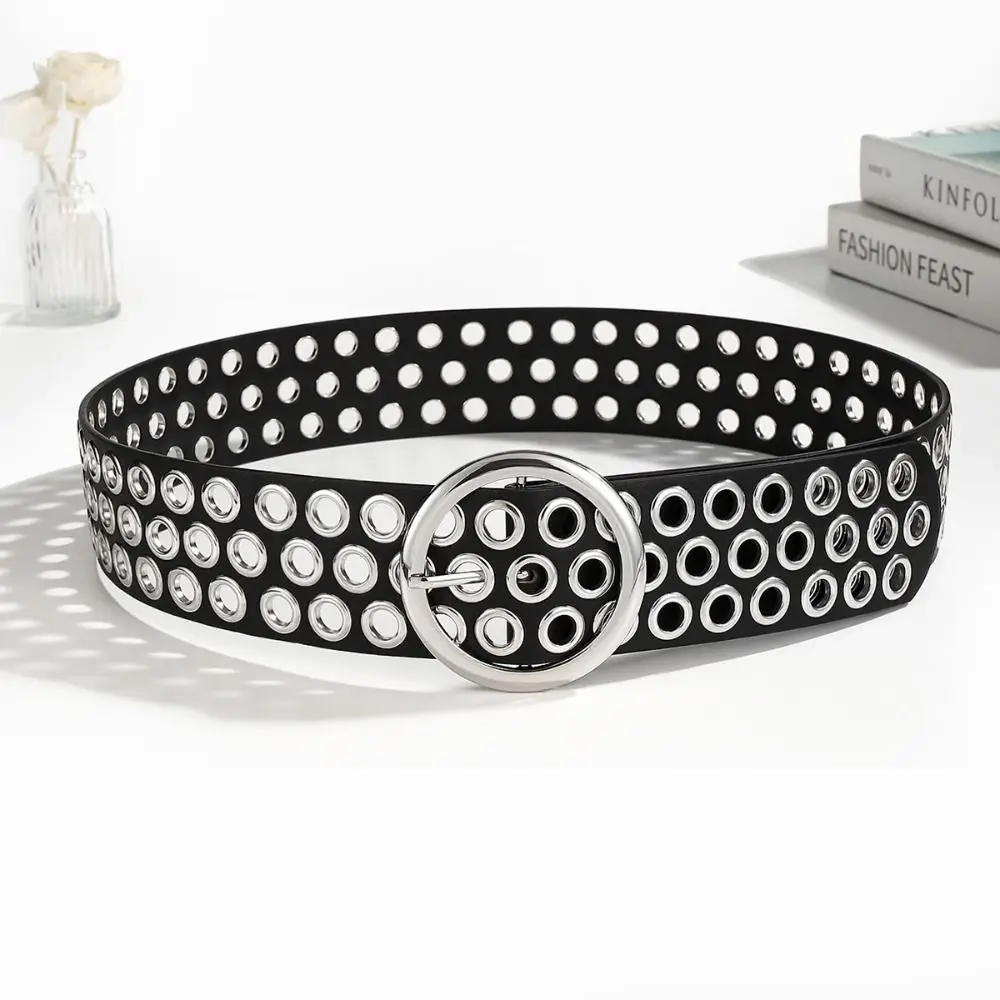 

Retro Metal Buckle PU Leather Belt Punk Gothic Wide Waistband Korean Style Jeans Trouser Decor Y2K Girl Waistband Daily