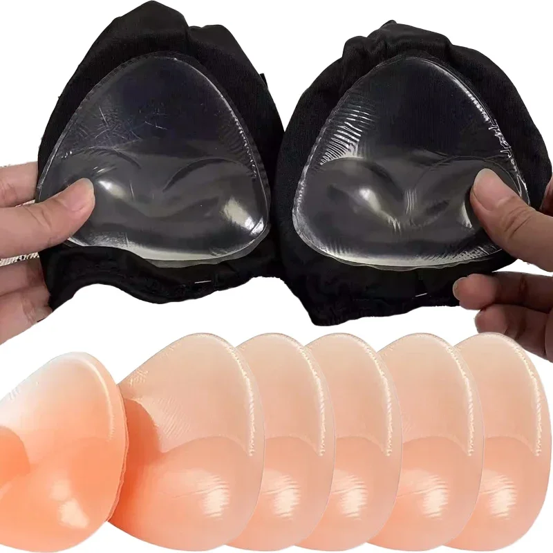 Almohadilla de inserción de sujetador de verano para mujer, copa de sujetador, almohadillas de silicona de realce de pecho más grueso, pegatinas para cubrir pezones, inserciones de Bikini, ropa interior íntima