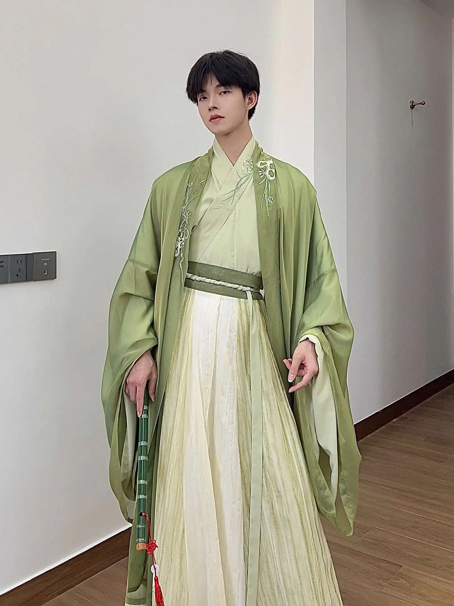 

New Carnival Costume Halloween Cos Cosplay Women Hanfu Green Sleeved Over-dress The Gown Skirt Fiesta Carnaval Costumes
