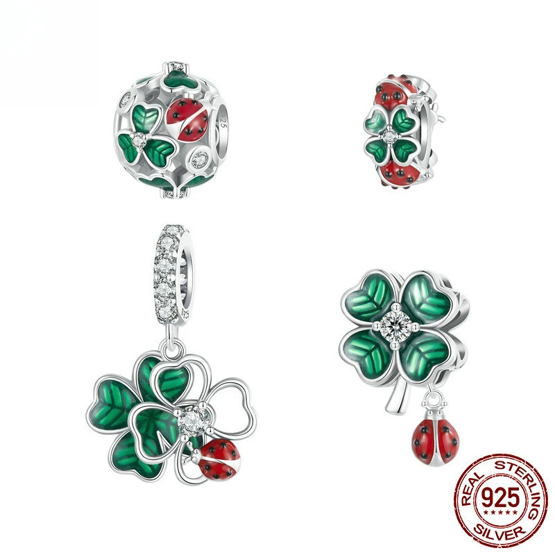 

LADYBIRD DIY Ornament Beads Combination Personalized Holiday Gift Lucky Four-Leaf Clover Series S925 Sterling Silver