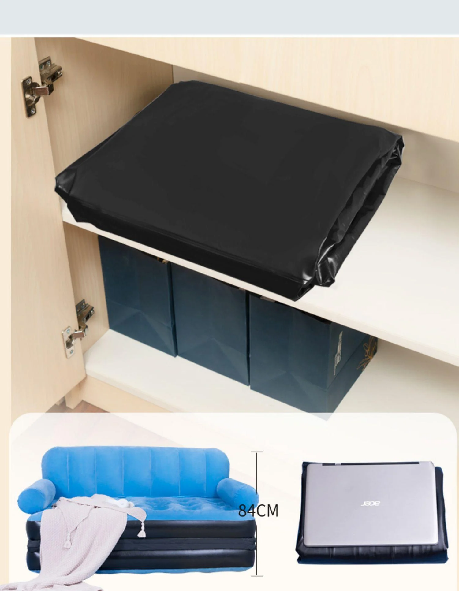 New Style Portable Inflatable Air Lounger Sofa Bed with Pump for Living Room Bedroom