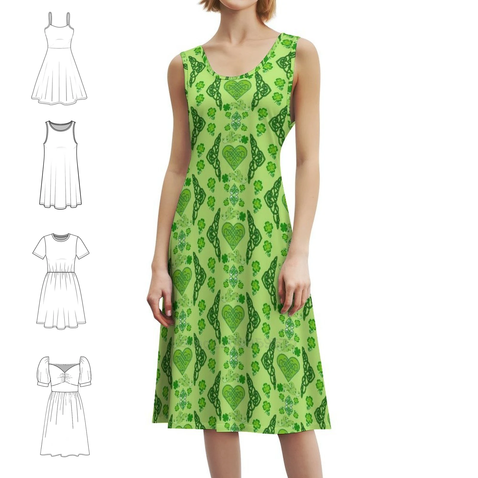 

Ирландские сердца и шеймуры, повседневное платье в корейском стиле для женщин, простые повседневные офисные женские платья, дневные ирландские сердечки, женские узлы