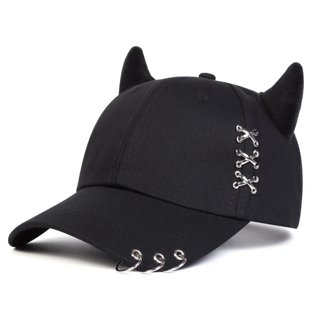 Unisex XXX Iron Ring Bull Horn Personality Baseball Caps Spring Autumn Outdoor Adjustable Casual Hats Sunscreen Hat