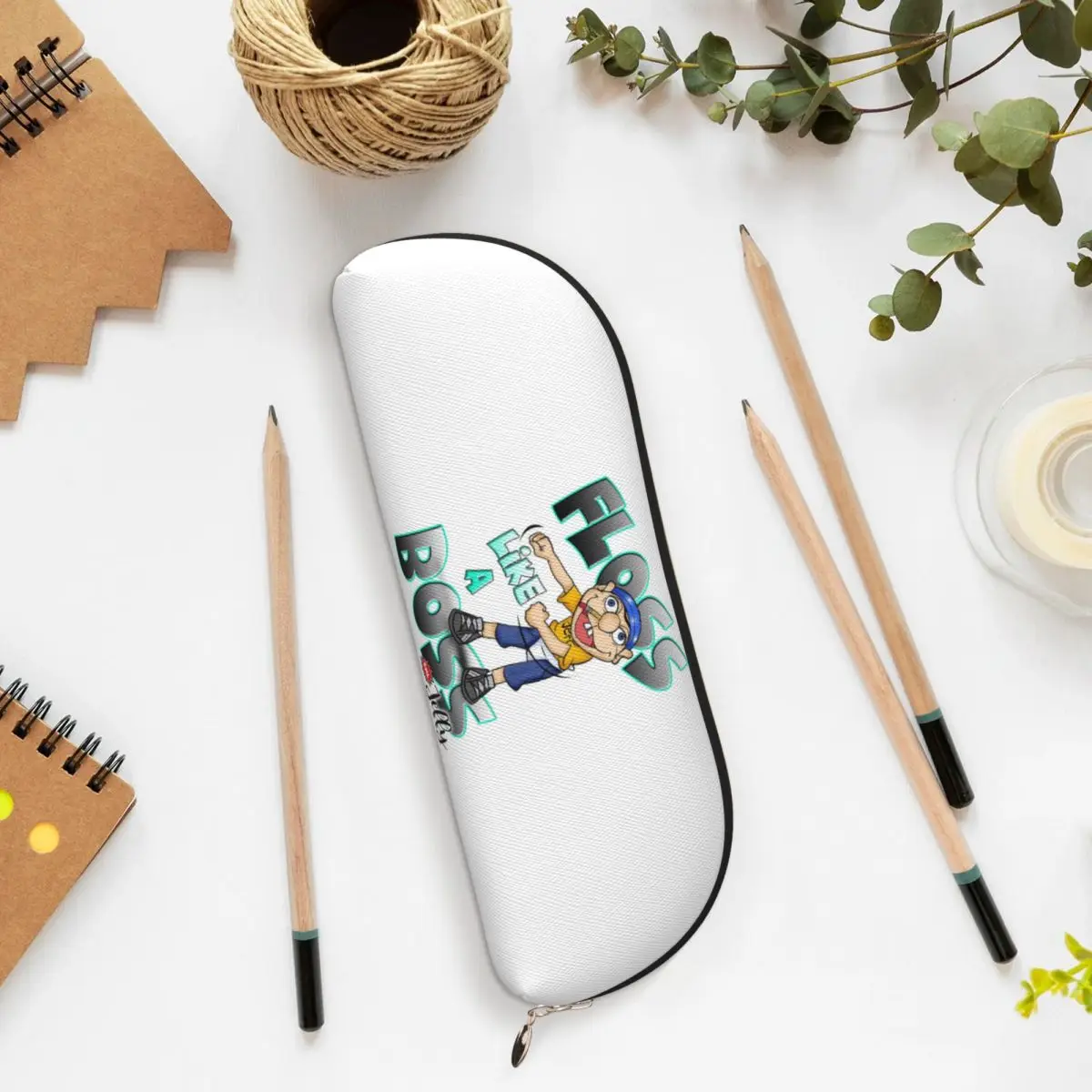 Jeffy fio dental como um chefe sml lápis caso caneta titular armazenamento artigos de papelaria suprimentos grande capacidade caneta caixa saco de lápis para estudantes