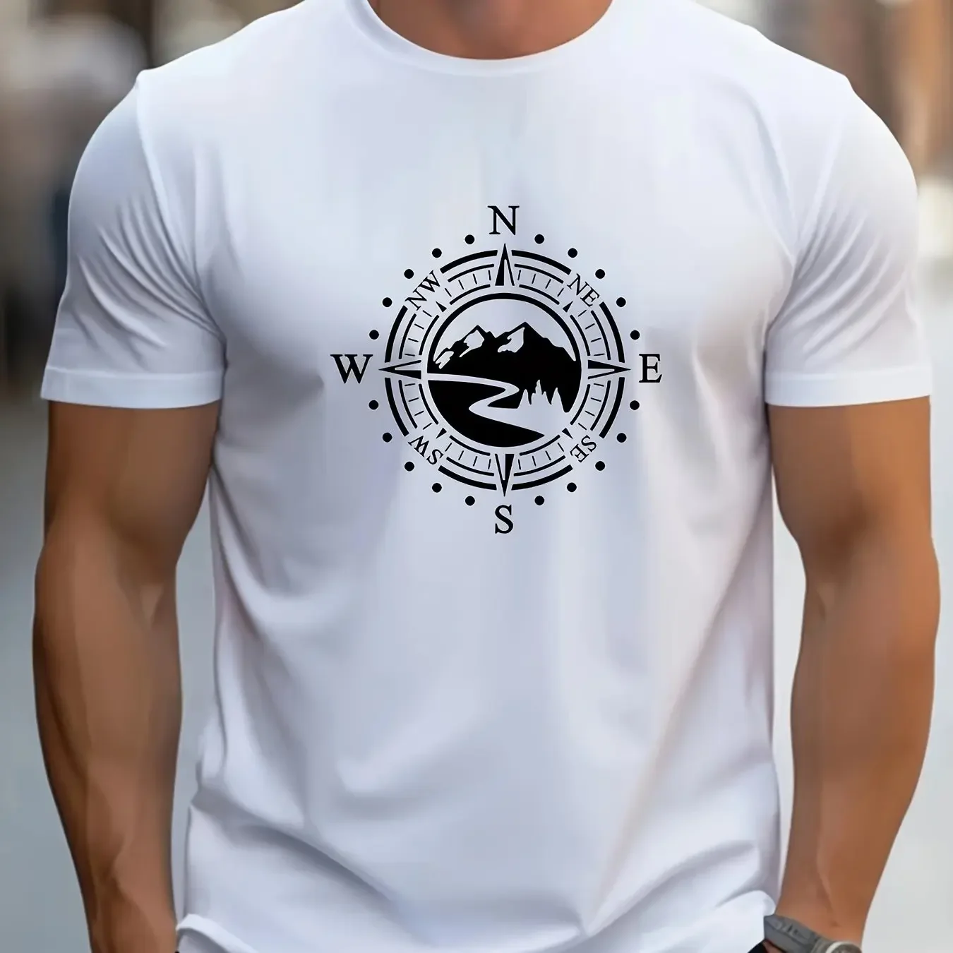 Neu eingetroffenes Herren-T-Shirt mit kurzen Ärmeln, 3D-gedruckt, atmungsaktiv, bequem, Rundhalsausschnitt, Sommer, lässige Herren-Oberteile