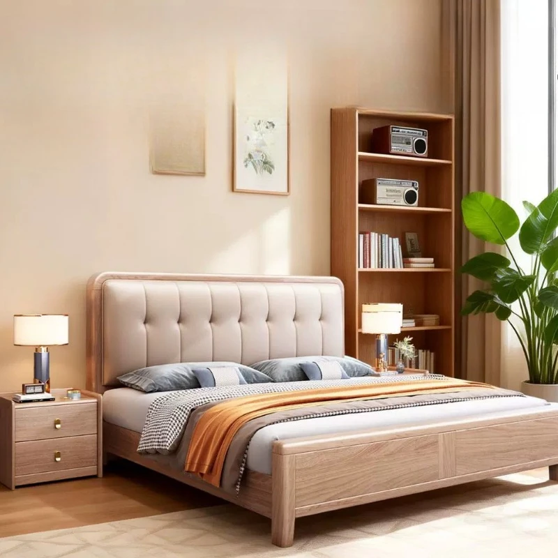 Wooden Simple Bed Modern Headboards Design European Bedroom Single Luxury Bed Queen Sleeping Letto Matrimoniale Trendy Furniture