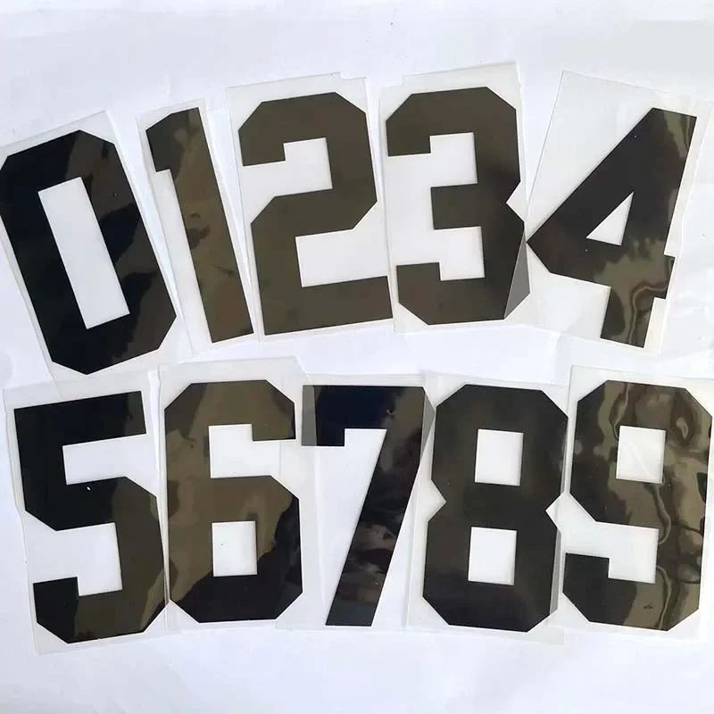 Big Size White,Black 0~9 Iron on Numbers Patches Thermal Sticker,Digital Number Jersey Badges Heat Transfer Patch For Clothing