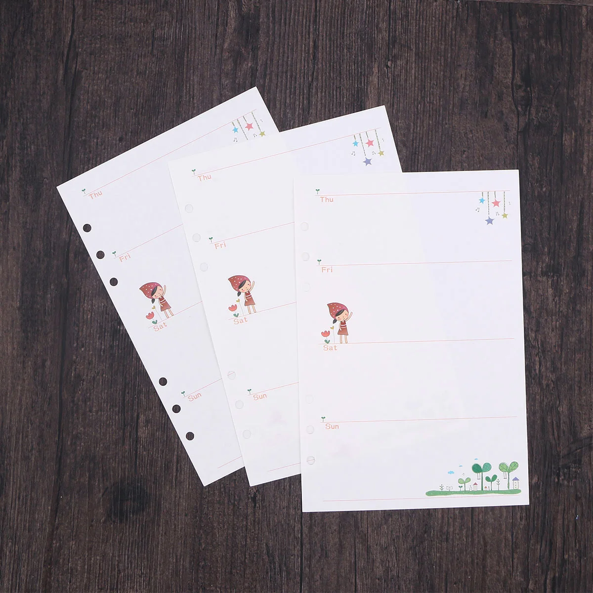 2 قطعة A5 حجم 6 ثقوب فضفاضة ورقة عبوات الورق تصميم ملون ل دوامة دفتر مخطط المفكرة الكتابة الرسم