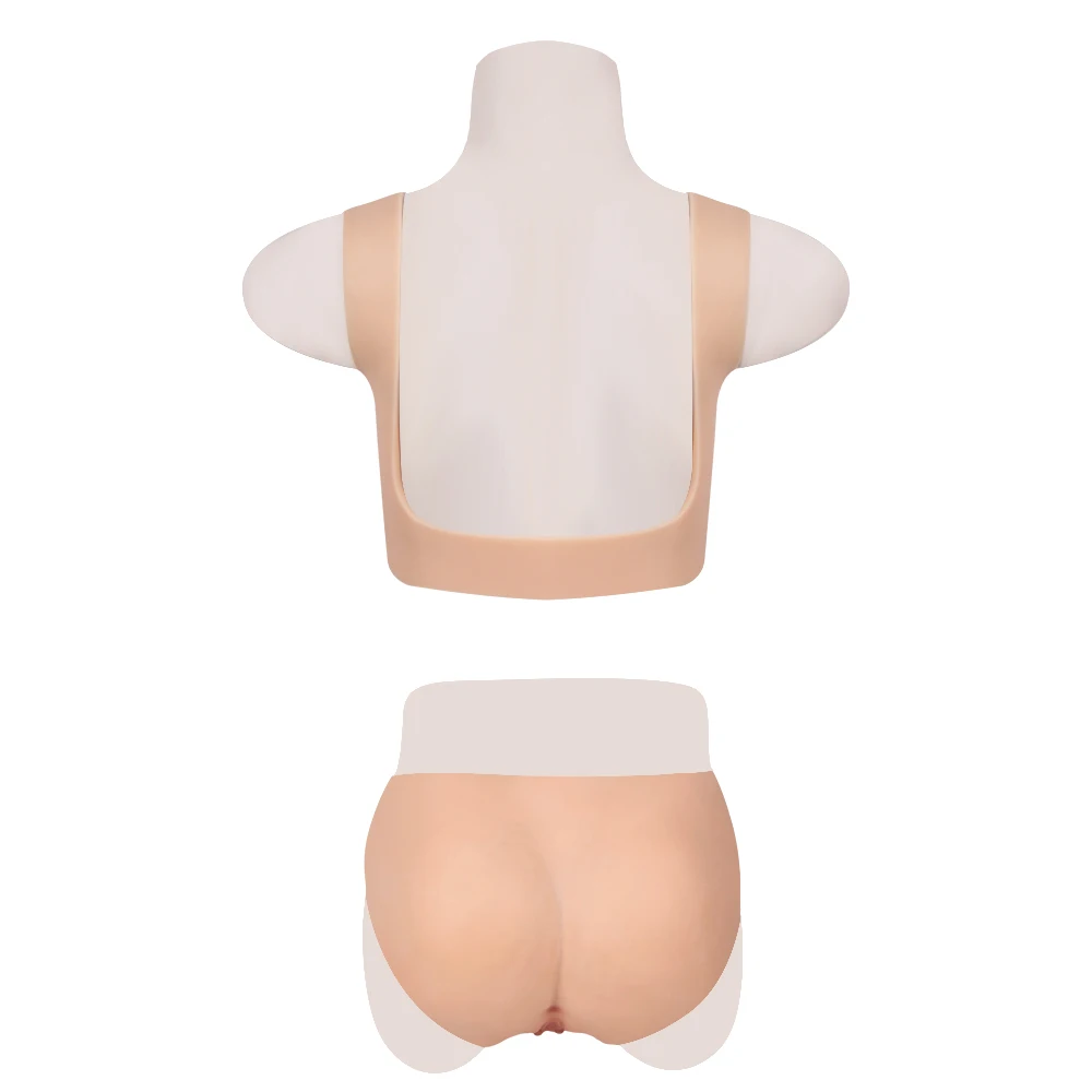 KOOMIHO Combo Sale Hollow Back Silicone Breast Forms B C D E G CUP and  Panties Silicone Penetratable Vagina Boxer Briefs Men 1G