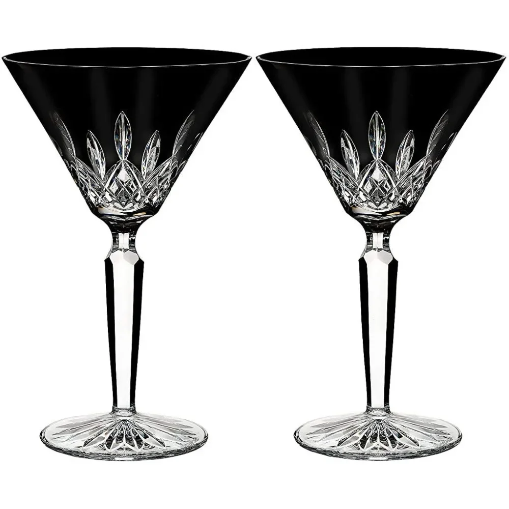 Luxury Glass Cups for Water Set of 2 Lismore Black Martini Glass Beer Mug Drinkware Wine Glasses Cup Heat-resistant Drinking Tea