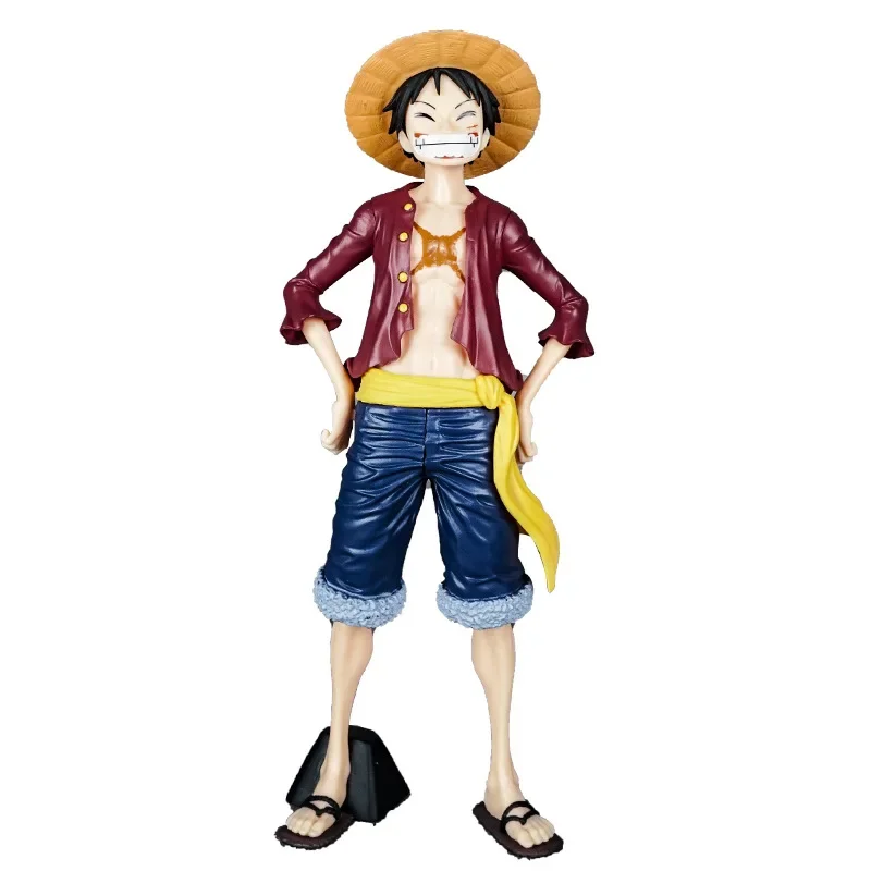 28cm Anime One Piece Assemble Figure Confident Smiley Luffy Three Form Face Changing Doll Action Figurine Model Toys Garage Kits