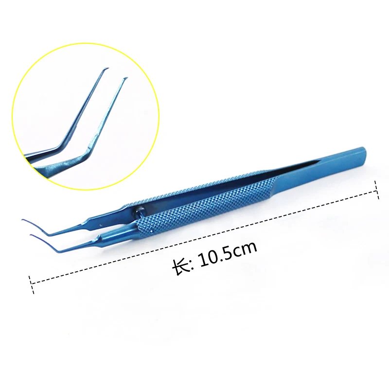 Utrata Capsulorhexis Forceps Tweezers Titanium Curved Angled Ophthalmic Surgical Instrument