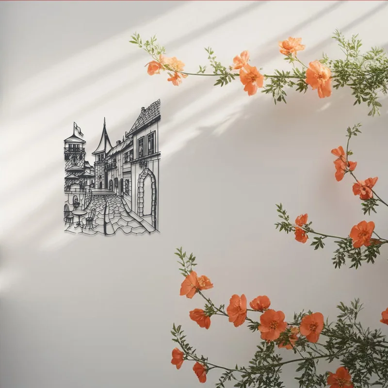 【Statue Wall Decoration】European Street Metal Wall Decor——Building Silhouette、Urban landscape wall decoration
