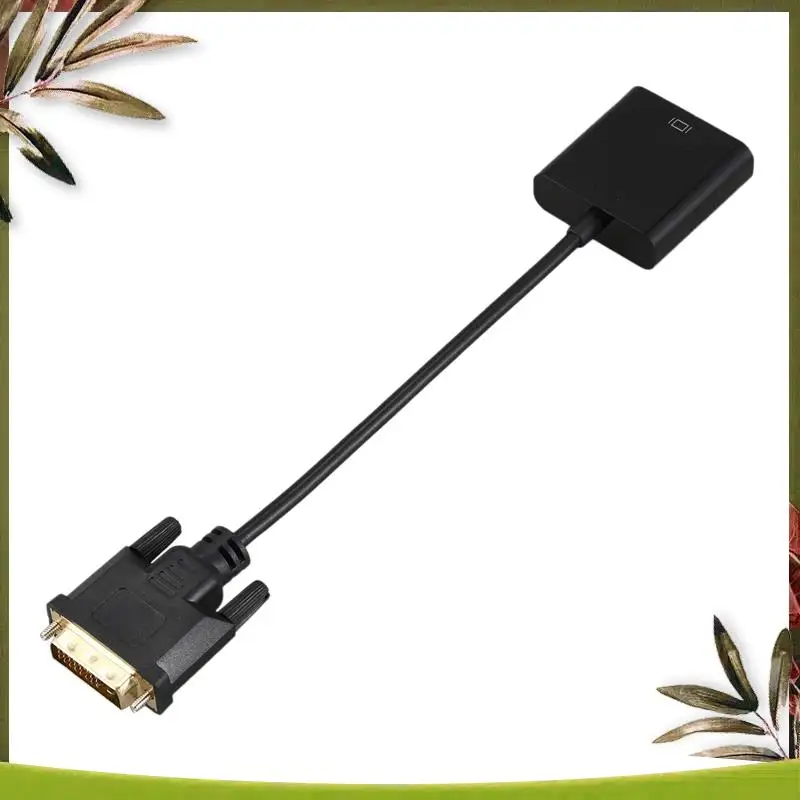 Kabel Adaptor DVI ke VGA ABDW-5X 1080P, Kabel DVI-D ke VGA 24+1 25 Pin DVI Male ke 15 Pin VGA Female Converter untuk Display