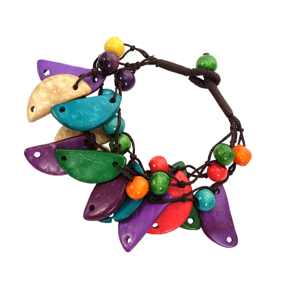 

2 Pcs Shell Wooden Bead Bracelet Bracelets Women Hand Ring Beads Wristband Woman