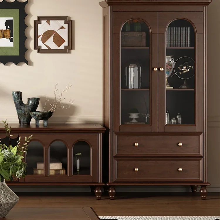 American Solid Wood Cabinet for Living Room High Quality Reliable Performance Scratch Resistant Sturdy Construction
