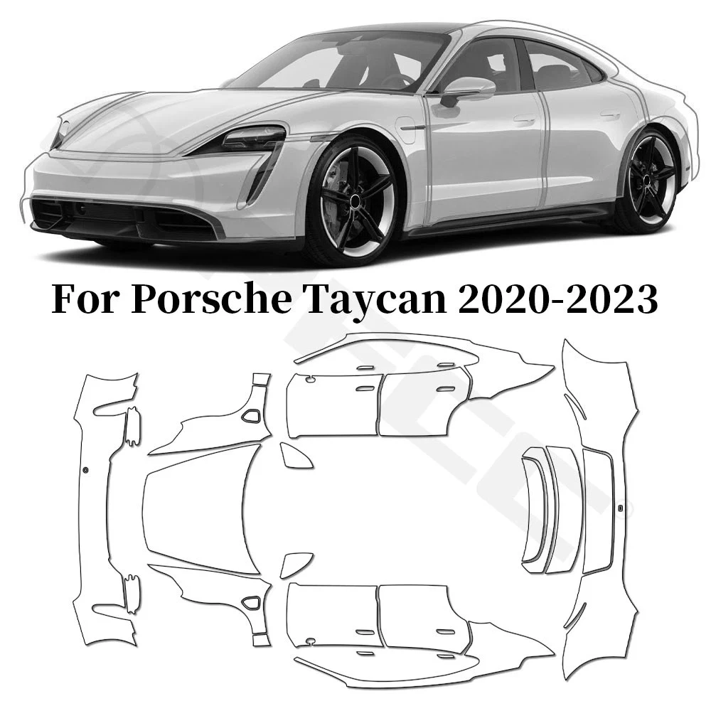 

Защитная пленка для краски из ТПУ для Porsche Taycan 2020-2023, предварительно вырезанная защита от царапин, PPF, кузов автомобиля, прозрачный бюстгальтер, наклейка, аксессуары
