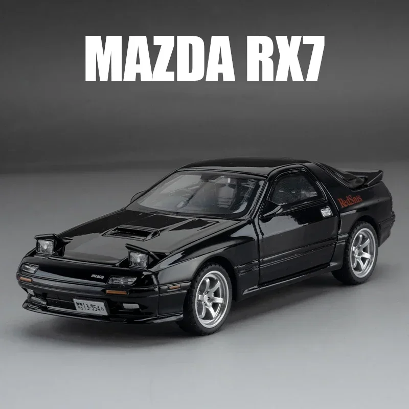 1:32 Mazda RX7 RX-7 FC INITIAL D Supercar Alloy Die Cast Toy Car Model Sound and Light Children\'s Toy Collectibles Birthday gift