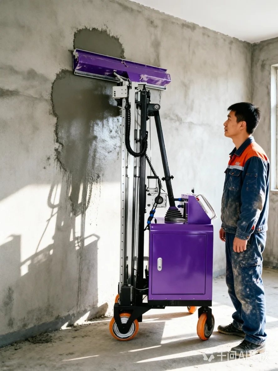 Auto Wall Plaster Machine Mobile Pushable Chassis Easy Operate Apartment Decoration Base Wall Plaster Construction Tool
