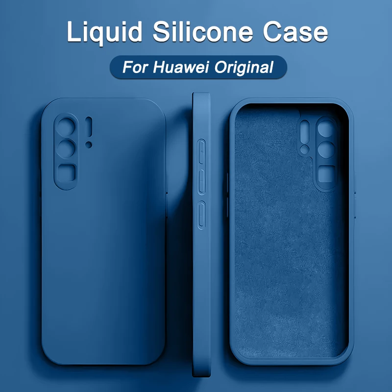 For Huawei P30 P50 P40 P20 Pro Lite Case Square Liquid Silicone Phone Cases For Huawei Honor 50 60 Mate 30 20 Nova 9 Pro Cover