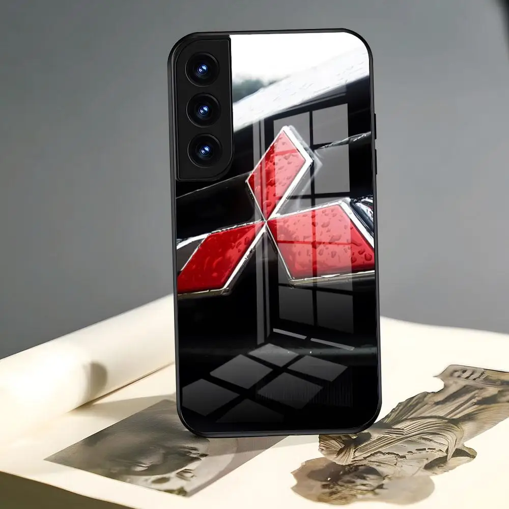 

Роскошный автомобильный чехол для телефона с логотипом M-mitsubishis, закаленное стекло для Xiaomi Redmi 13, 12, 13c, 12c, Note 13 Pro Plus, 11, 12, 10, 12s, 9t, 11s, задняя крышка