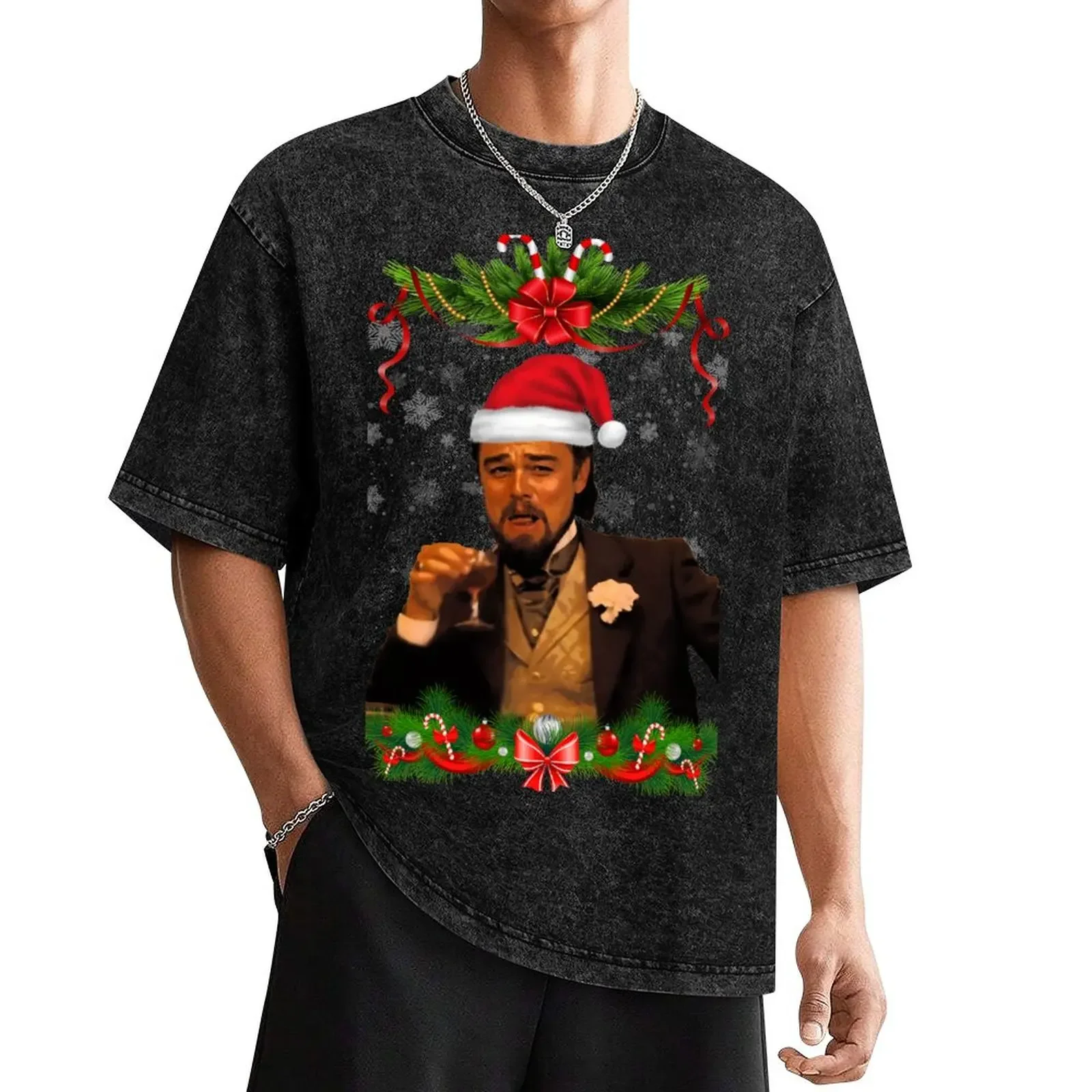 Leonardo Dicaprio laughing meme (Christmas edition) T-Shirt korean fashion anime figures mens fashion