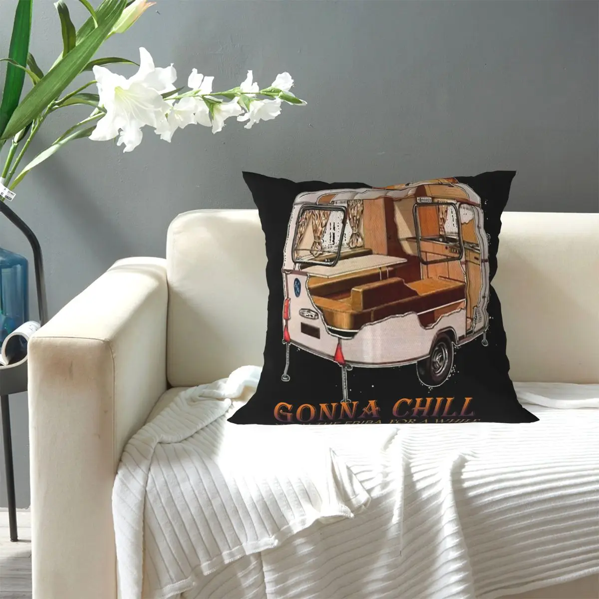 CHILLING WITH ERIBA Square Pillowcase Pillow Cover Cushion Decor Comfort Throw Pillow for Home Sofa