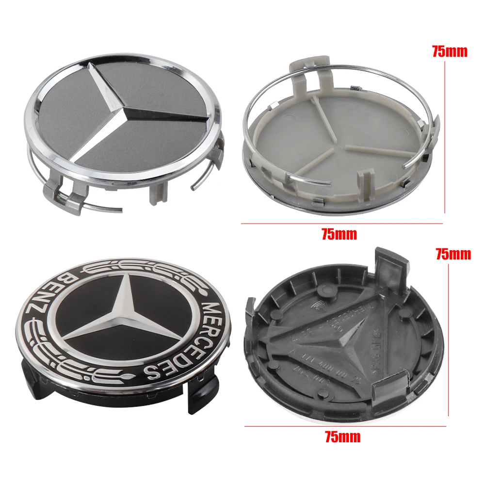 4PCS 75mm Car Wheel Center Cap Hub Covers Badge Accessories Center Cover for Mercedes Benz AMG GLC W108 W124 W176 W202 W213 W220 view 3