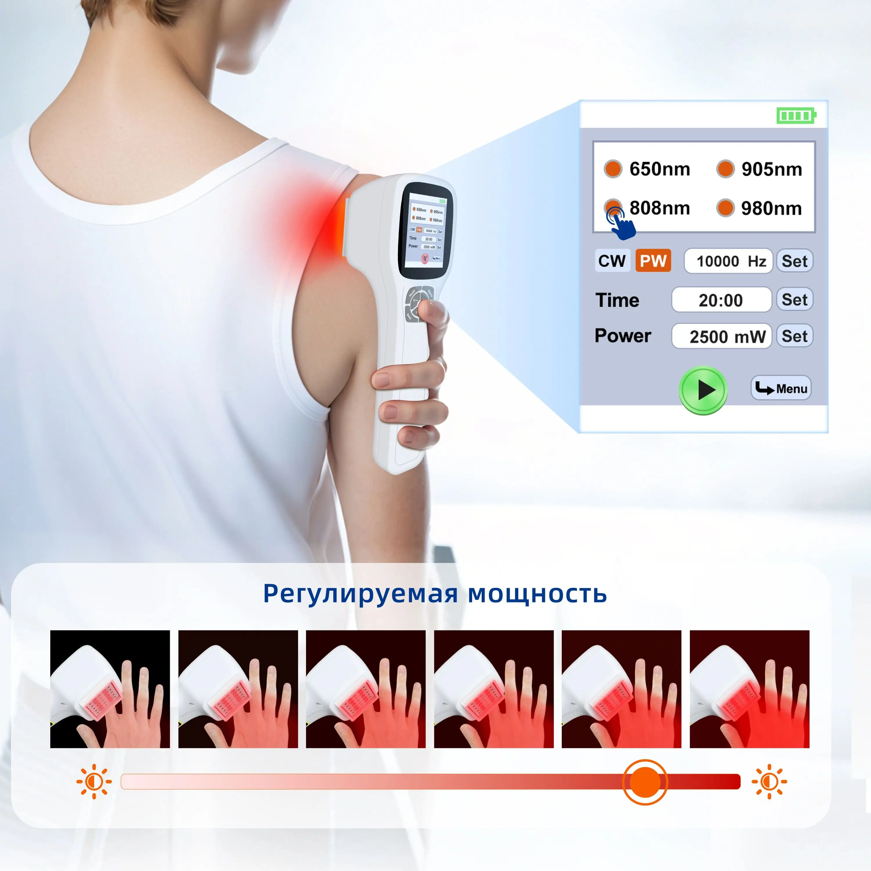 Toponechoice Cold Laser Infrared PBM Therapy Device 2500mW MLS Non-invasive for Knee Pain Backache Nerve Bruise Relief Treatment