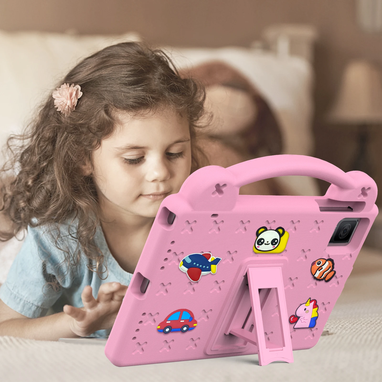 Funda EVA con soporte de oso para niños, carcasa a prueba de golpes con soporte de mano, para Blackview Oscal Pad 15 Tab 11 SE, Wifi, 10,36 pulgadas