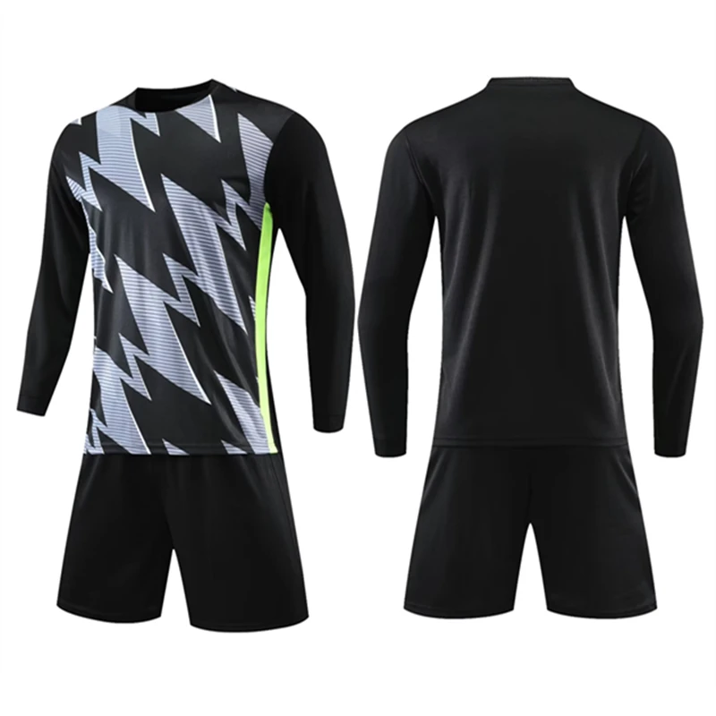 Kids Adult Soccer Jersey Set Long Sleeves Football Uniform Child Men Soccer Training Suit Football Shirt Shorts Kit Sportswear