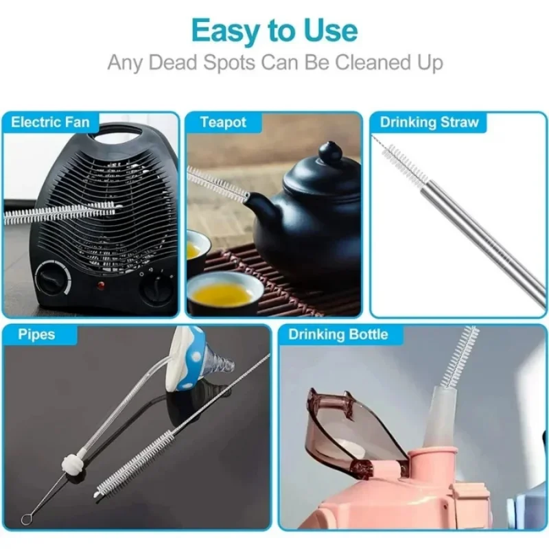 5/10pcs Straw Cleaning Brush Glass Straw Stainless Steel Straw Feeding Bottle Kettle Straw Cleaning Brush Fan Gap Brushes Filt