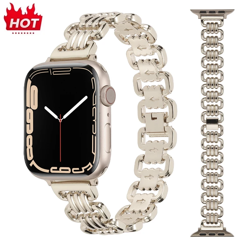 Bracelet en métal pour Apple Watch Ultra 3 2 1 49mm/11 10 42mm 46mm 9 8 7 45mm 41mm, bracelet en acier inoxydable pour iWatch 6 5 4 SE 44mm 40mm